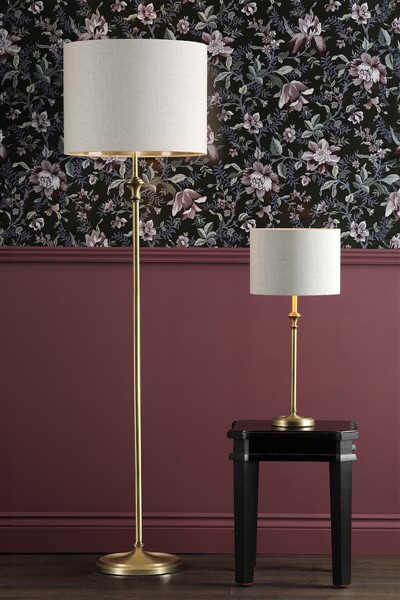 (image for) Laura Ashley Highgrove Table Lamp Matt Antique Brass With Shade